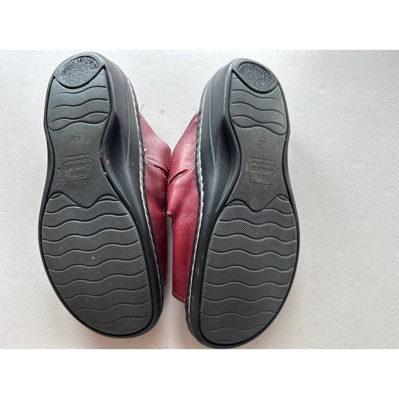 Finn Comfort Red Leather Slide Sandals Womens Jamaica 2 40 9.5 - Picture 2 of 4